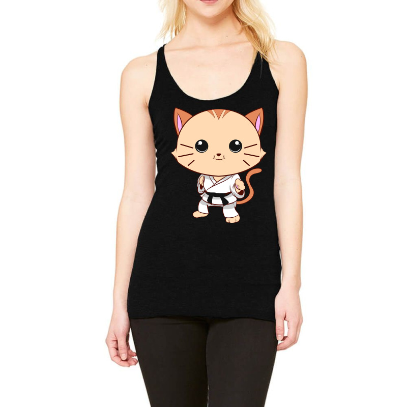 Jiu Jitsu Cat Kawaii Mma Martial Arts Pet Owner Racerback Tank by greggjvandervor | Artistshot