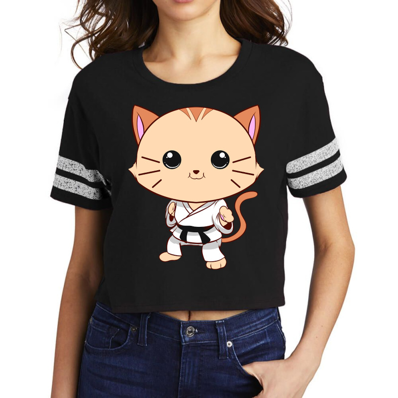 Jiu Jitsu Cat Kawaii Mma Martial Arts Pet Owner Scorecard Crop Tee by greggjvandervor | Artistshot