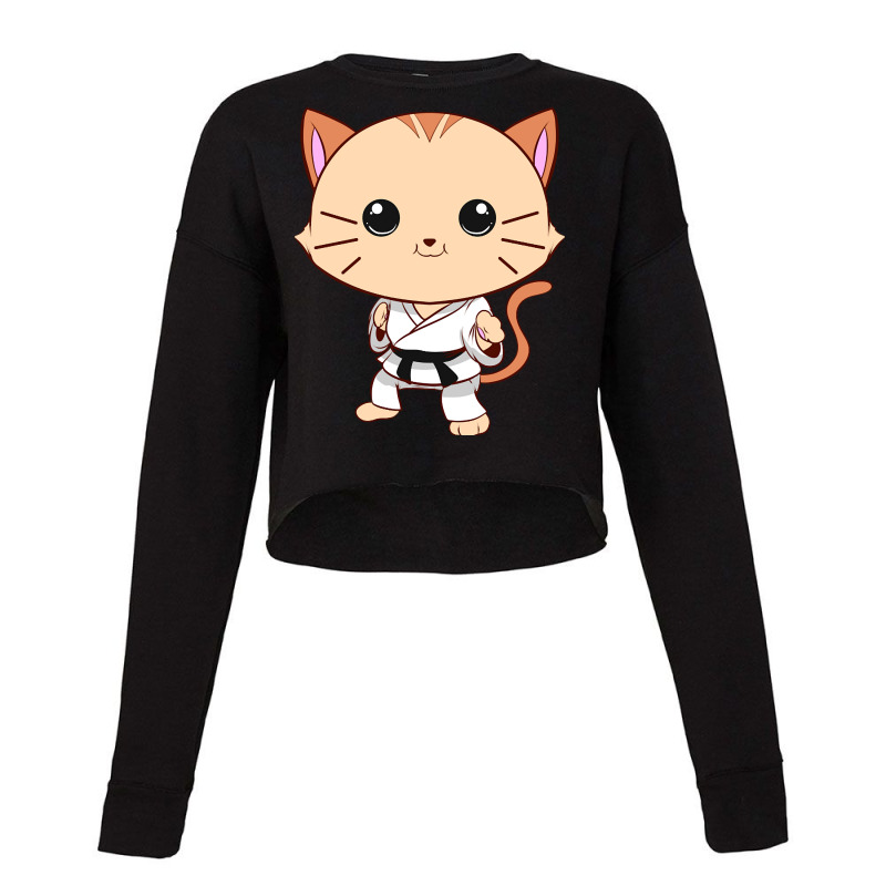 Jiu Jitsu Cat Kawaii Mma Martial Arts Pet Owner Cropped Sweater by greggjvandervor | Artistshot