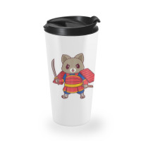 Kawaii Samurai Ninja Cat Travel Mug | Artistshot