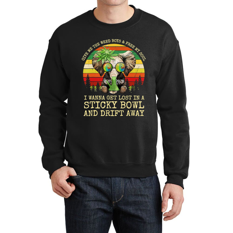 Cool Elephant Smoking Weed Bong Marijuana Cannabis Stoner Crewneck Sweatshirt | Artistshot