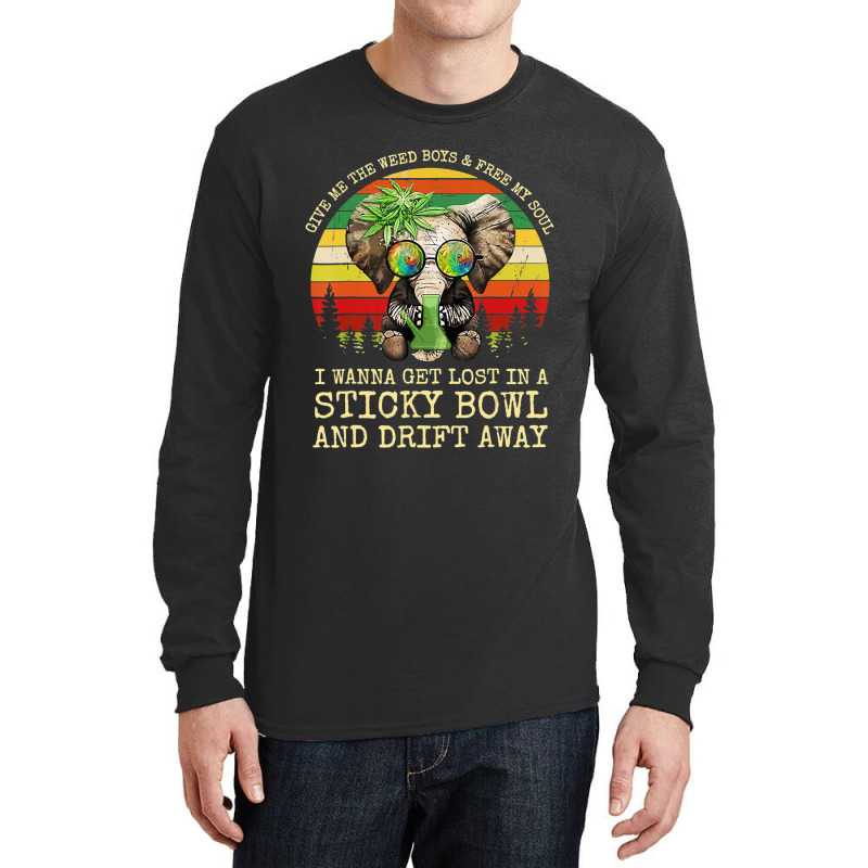 Cool Elephant Smoking Weed Bong Marijuana Cannabis Stoner Long Sleeve Shirts | Artistshot