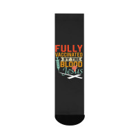 Jesus Christ Christian Fully Vaccinated By The Blood Of Jesus Nice Chr Crew Socks | Artistshot