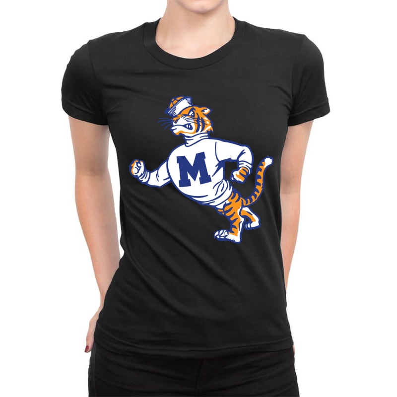 Vintage Walking Angry Tiger Memphis Ladies Fitted T-Shirt by JeremyHurley | Artistshot