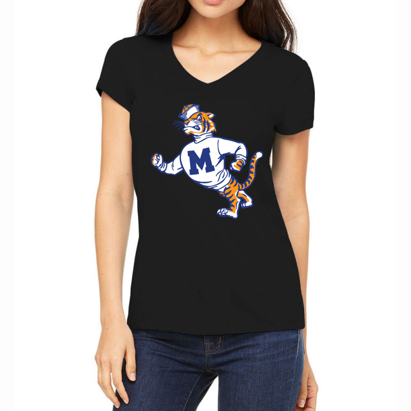 Vintage Walking Angry Tiger Memphis Women's V-Neck T-Shirt by JeremyHurley | Artistshot