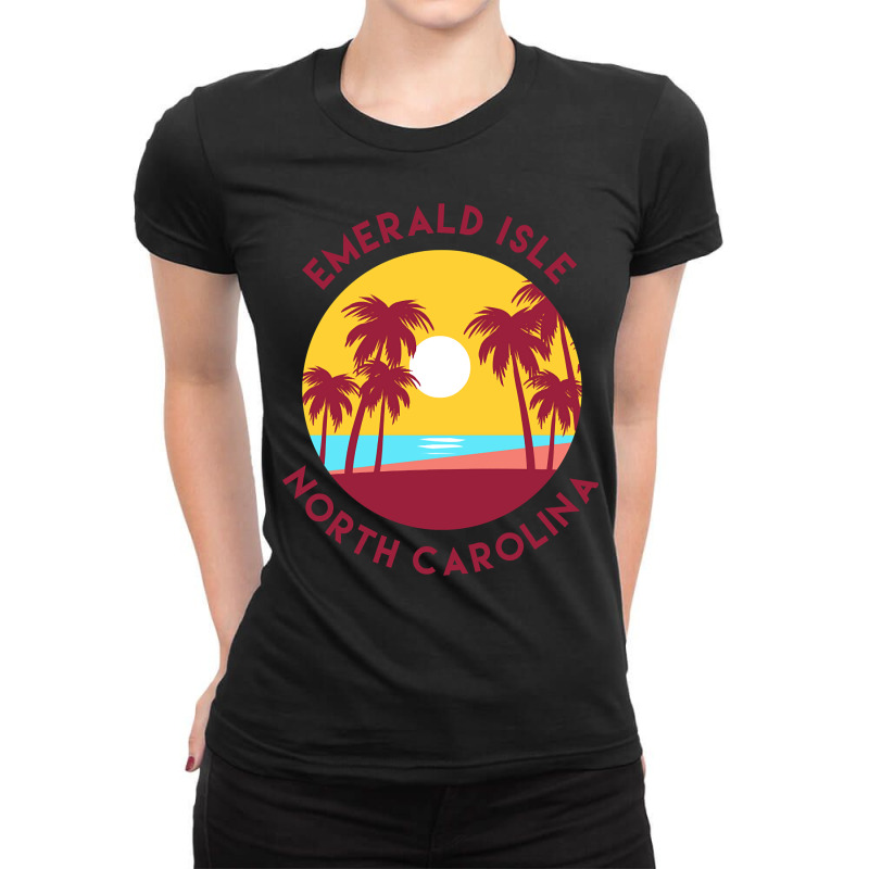 Emerald Isle, North Carolina Ladies Fitted T-Shirt by bummercaught | Artistshot