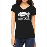 Vintage Football Canton Bulldogs White Canton Wordmark Women's V-neck T-shirt | Artistshot