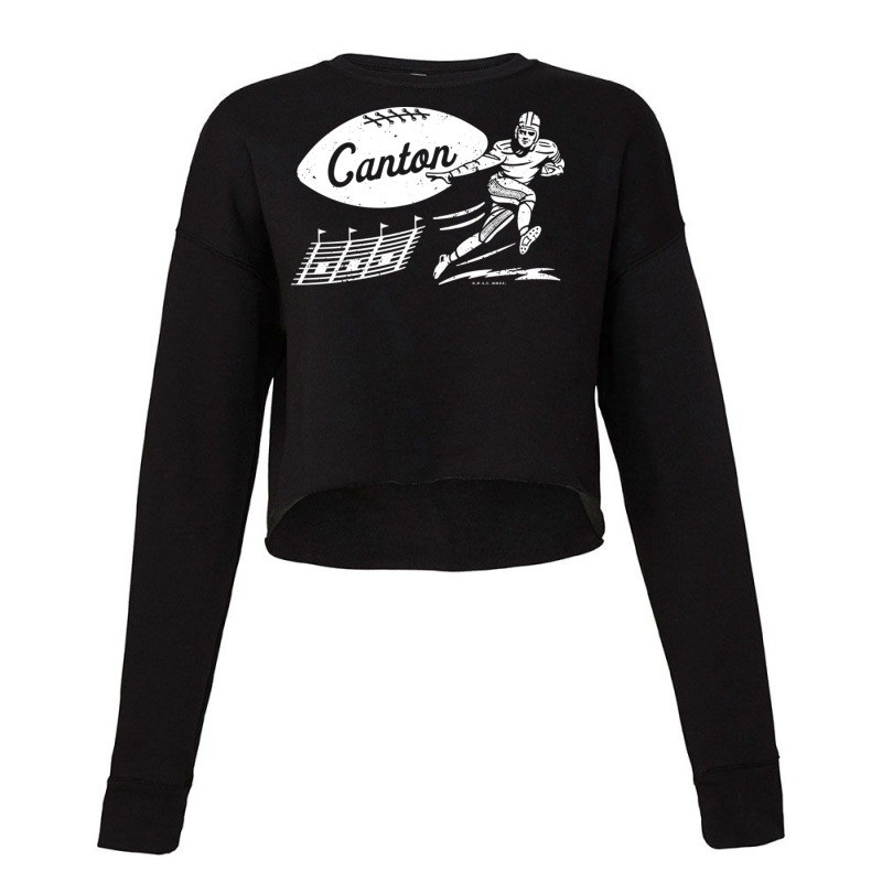 Vintage Football Canton Bulldogs White Canton Wordmark Cropped Sweater | Artistshot