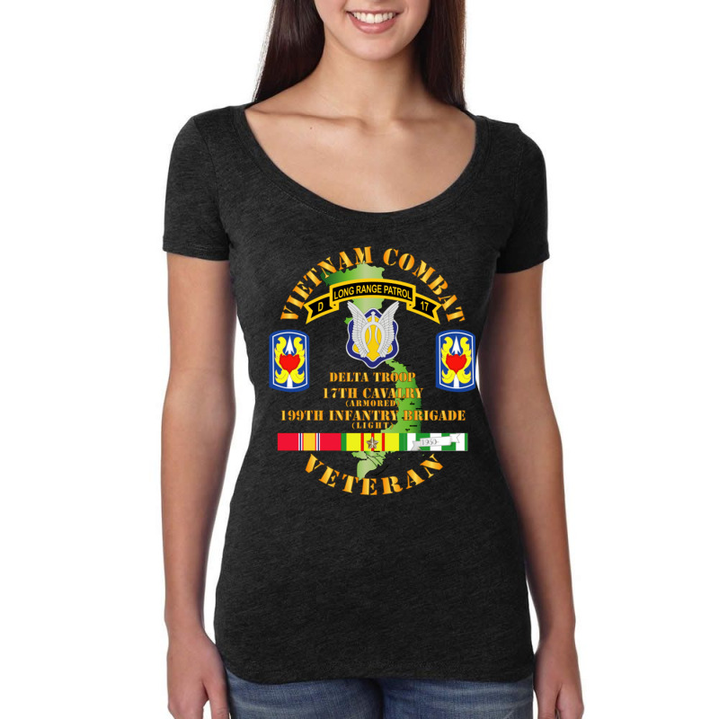 Vietnam Combat Veteran W D Troop 17th Cav 199th Inf Bde W Svc Women's Triblend Scoop T-shirt by LanaErica | Artistshot