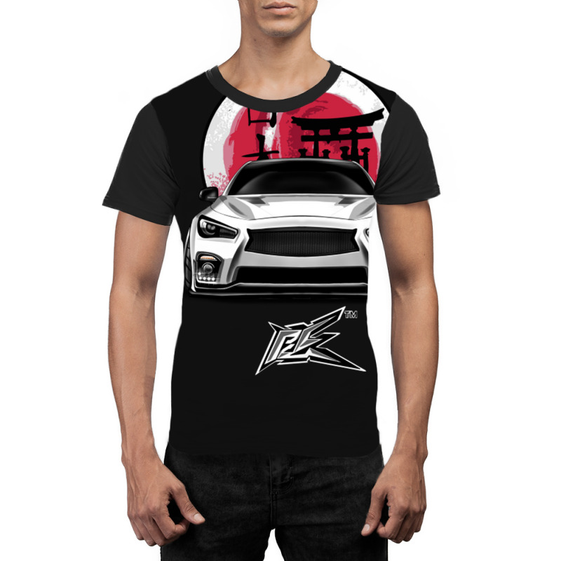 Infiniti Q50 Stanced White Graphic T-shirt by KyungSavard | Artistshot