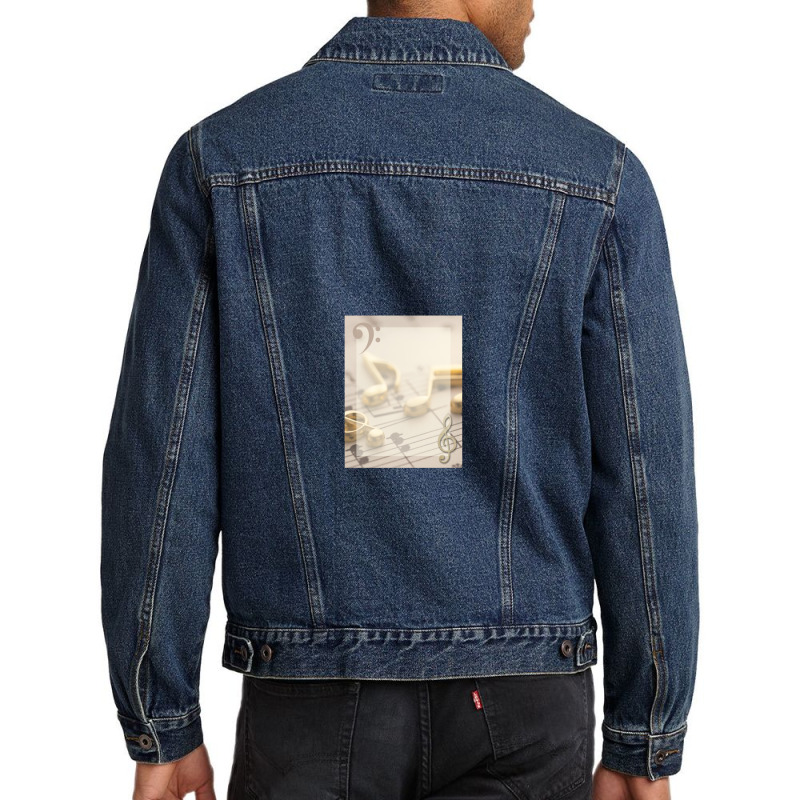 Elegant Music With Gold Notes Men Denim Jacket by RahimCook | Artistshot