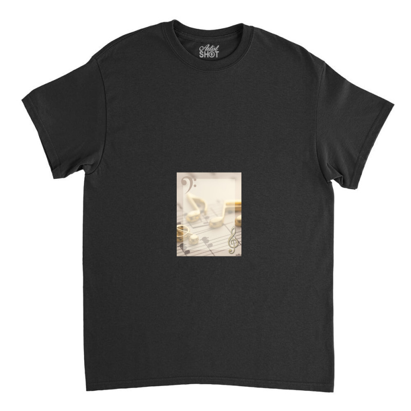 Elegant Music With Gold Notes Classic T-shirt by RahimCook | Artistshot