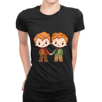 Cute Lgbtq Gay Red Head Fun Gay-bee Male Couple Ladies Fitted T-shirt | Artistshot