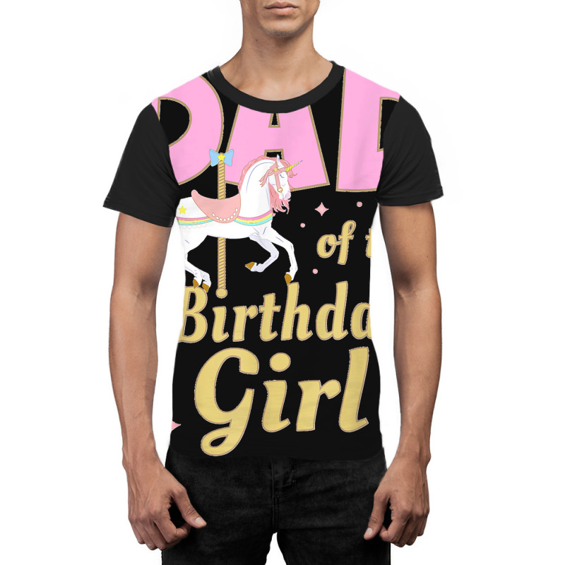 Mens Carousel Party Family Matching Dad 1st First Birthday Girl Graphic T-shirt | Artistshot