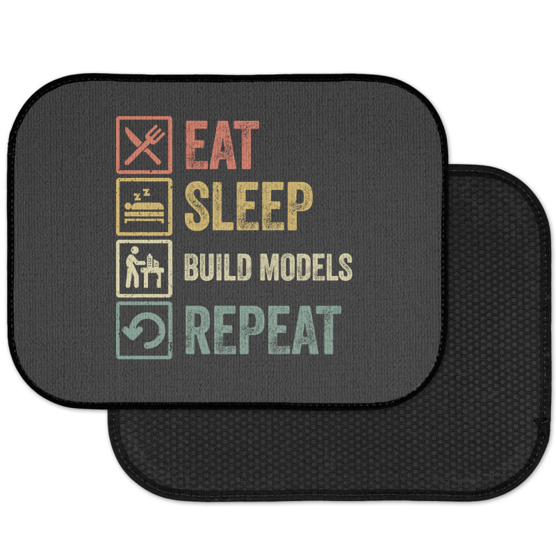 Funny Eat Sleep Build Models Repeat Retro Vintage Rear Car Mat | Artistshot