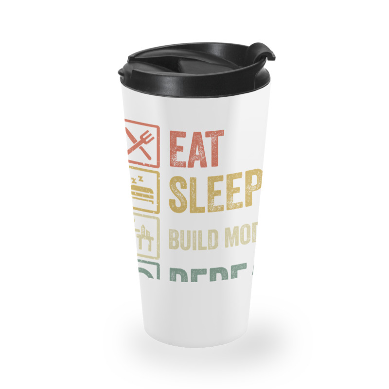 Funny Eat Sleep Build Models Repeat Retro Vintage Travel Mug | Artistshot