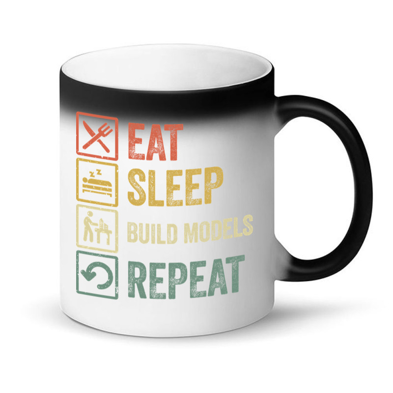 Funny Eat Sleep Build Models Repeat Retro Vintage Magic Mug | Artistshot