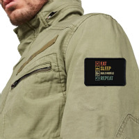 Funny Eat Sleep Build Models Repeat Retro Vintage Rectangle Patch | Artistshot