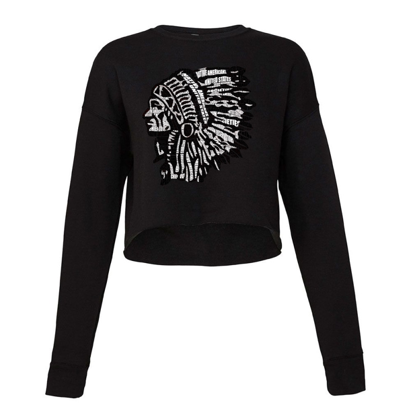 Indian Chief Calligram Cropped Sweater by Ledford Leslie | Artistshot