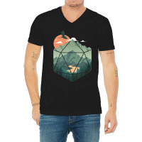 D20 Ar, Dungeons Lover Fantasy Gaming V-neck Tee | Artistshot