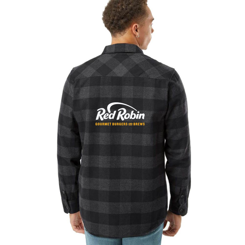 Red Robin Food Black Tee Flannel Shirt by MaryWright | Artistshot