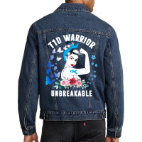 Diabetes Diabetic T1d Warrior Unbreakable Strong Woman Type 1 Diabetes Men Denim Jacket | Artistshot