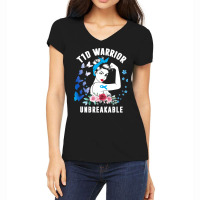 Diabetes Diabetic T1d Warrior Unbreakable Strong Woman Type 1 Diabetes Women's V-neck T-shirt | Artistshot