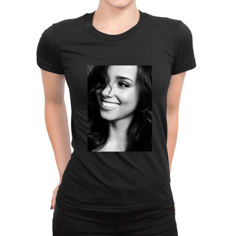 Alicia Keys - Black And White Ladies Fitted T-Shirt by TonyTester | Artistshot