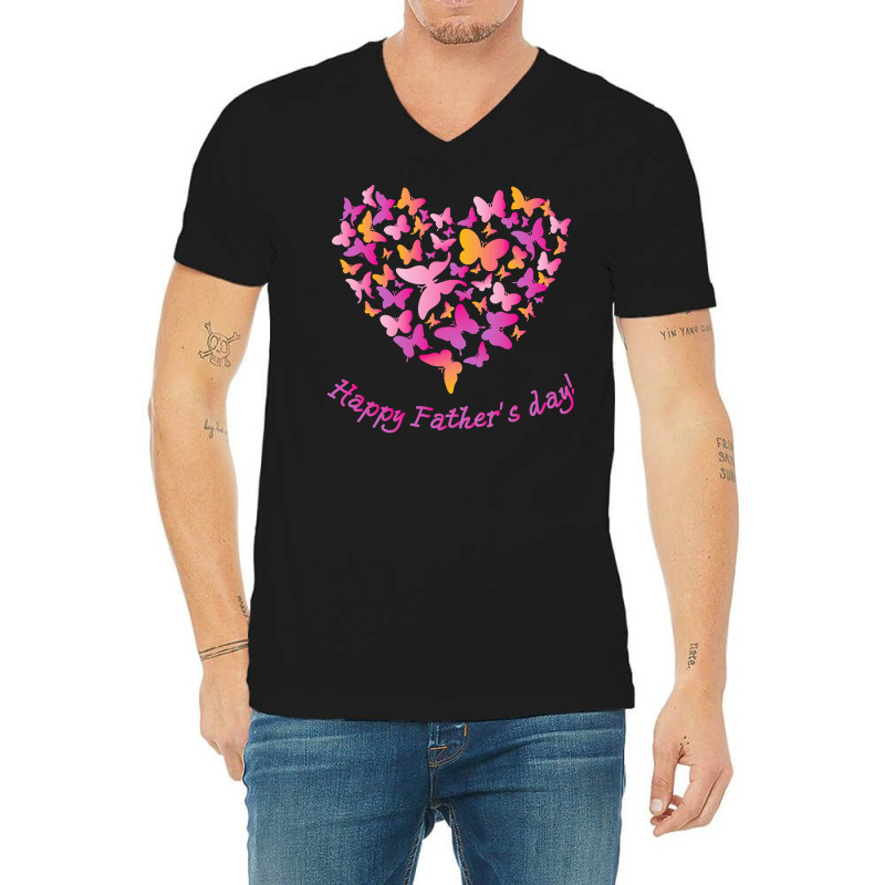 Father Day T  Shirt Happy Father Day Love Butterfly V-neck Tee | Artistshot