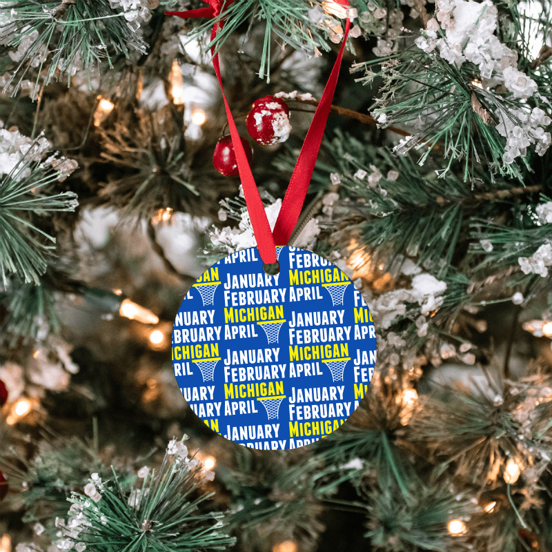 January February Michigan April - March Madness Basketball Ornament | Artistshot