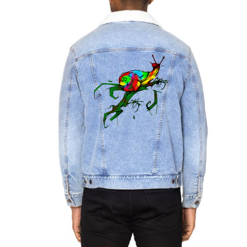 Snail Unisex Sherpa-Lined Denim Jacket by Ali_hamza | Artistshot