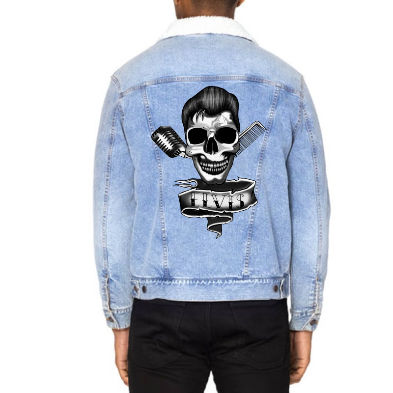 Cool Graphic Skulls Unisex Sherpa-Lined Denim Jacket by dxart77 | Artistshot