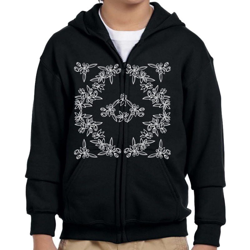 White Lines Flowers Name Is Vatochnick Youth Zipper Hoodie by seifertmurryq3jmxs | Artistshot