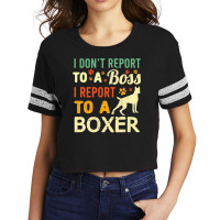 Boxer Dog Funny Wfh Boxer Dog Boss Coworker Work From Home Pet Owner 3 Scorecard Crop Tee | Artistshot