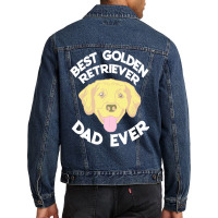 Best Golden Retriever Dad Ever T  Shirt Best Golden Retriever Dad Ever Men Denim Jacket | Artistshot