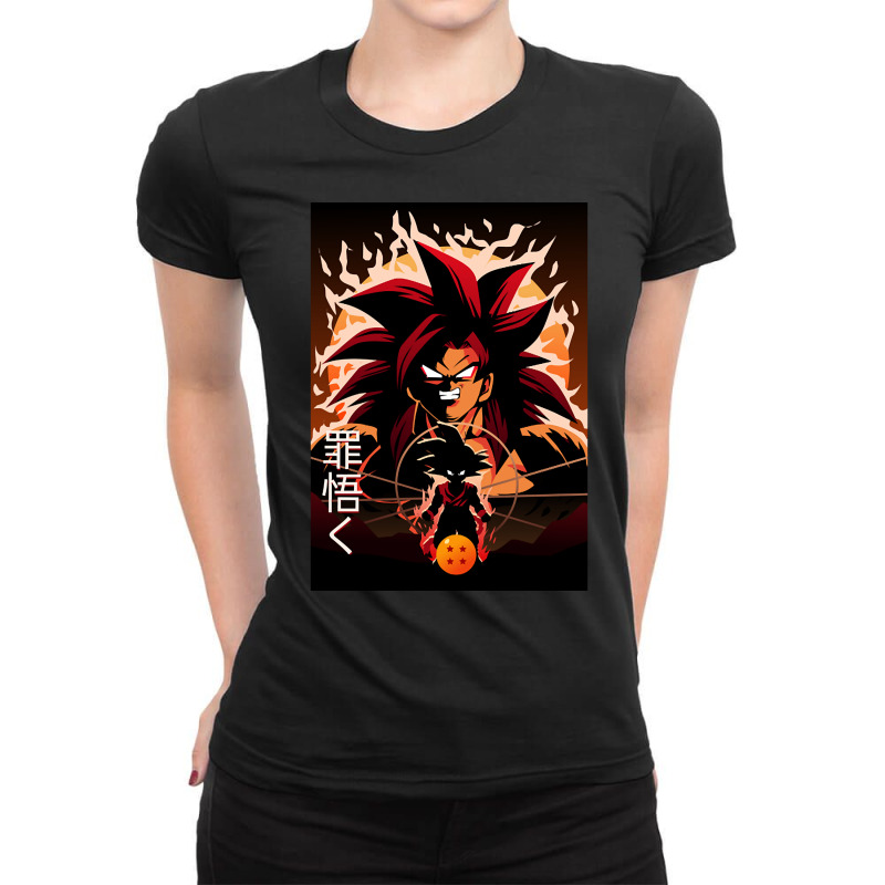 Super Saiyan 4-fdftd Ladies Fitted T-Shirt by femalesbaubles | Artistshot