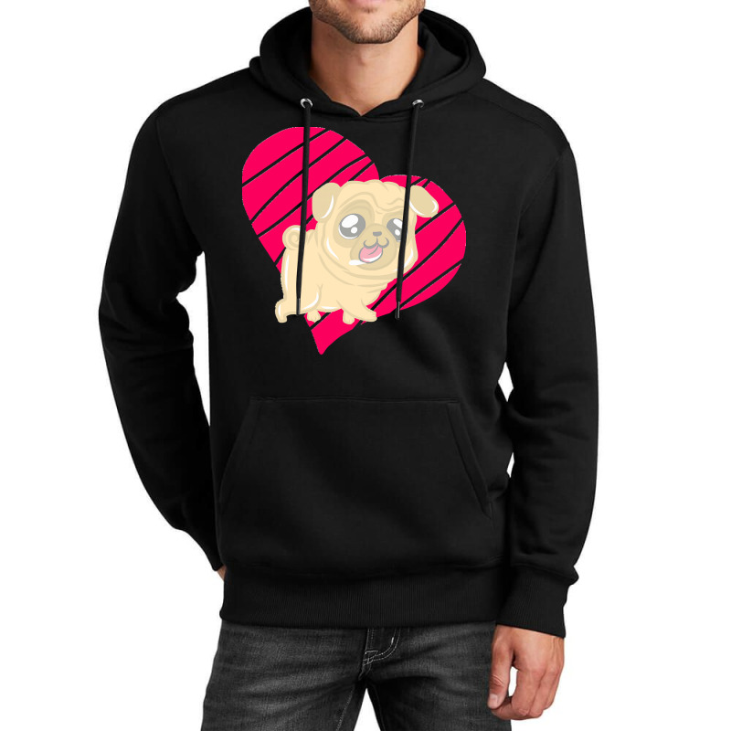 Cute Pug Heart Love Gift T  Shirt Cute Pug Dog Heart Clothing T  Shirt Unisex Hoodie | Artistshot