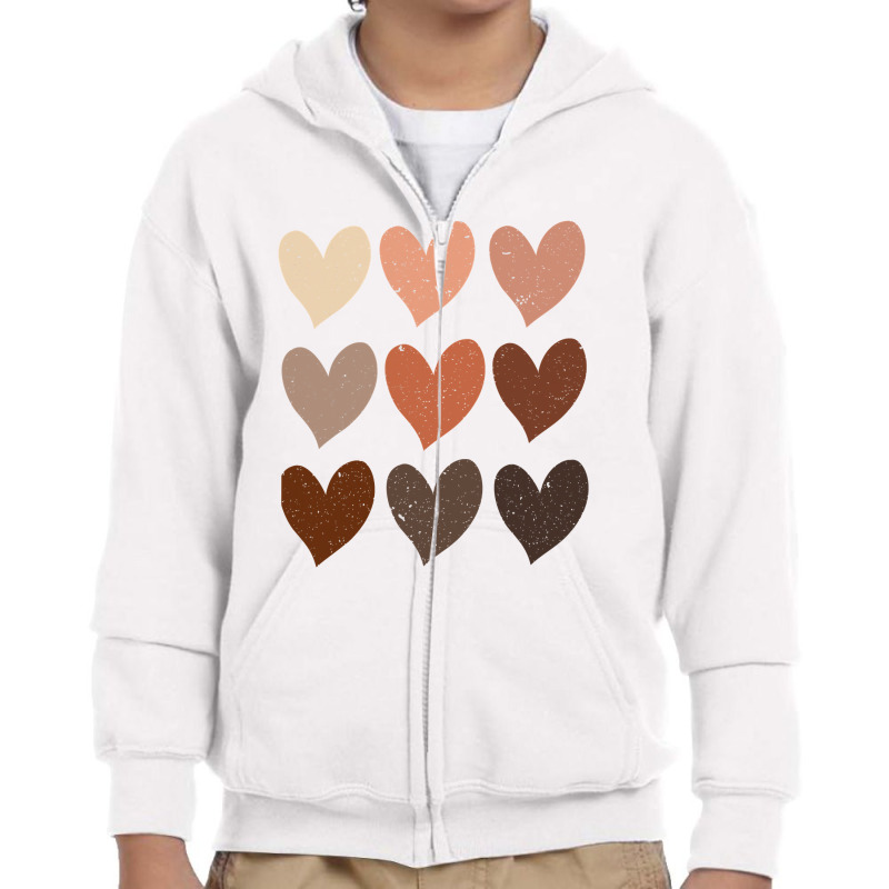 Diversity Hearts, Skin Tone Hearts Youth Zipper Hoodie | Artistshot