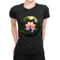 Mix Of Nature Forest And Sunset And Mountain Ladies Fitted T-shirt | Artistshot