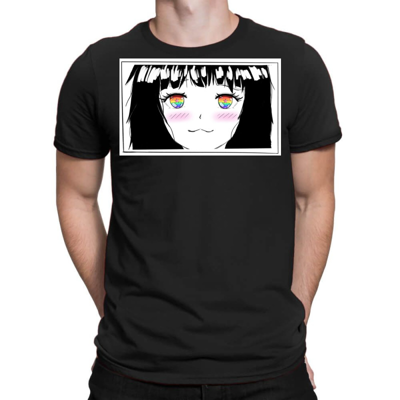 Kawaii Anime Girl With Rainbow Eyes For Pride T-shirt | Artistshot