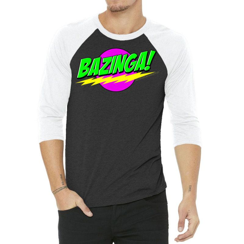 The Big Bang Theory Neon Bazinga! 3/4 Sleeve Shirt | Artistshot