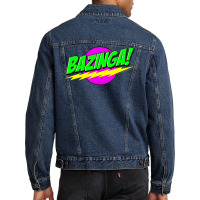 The Big Bang Theory Neon Bazinga! Men Denim Jacket | Artistshot