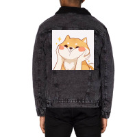 Kawaii Shiba Inu Unisex Sherpa-lined Denim Jacket | Artistshot