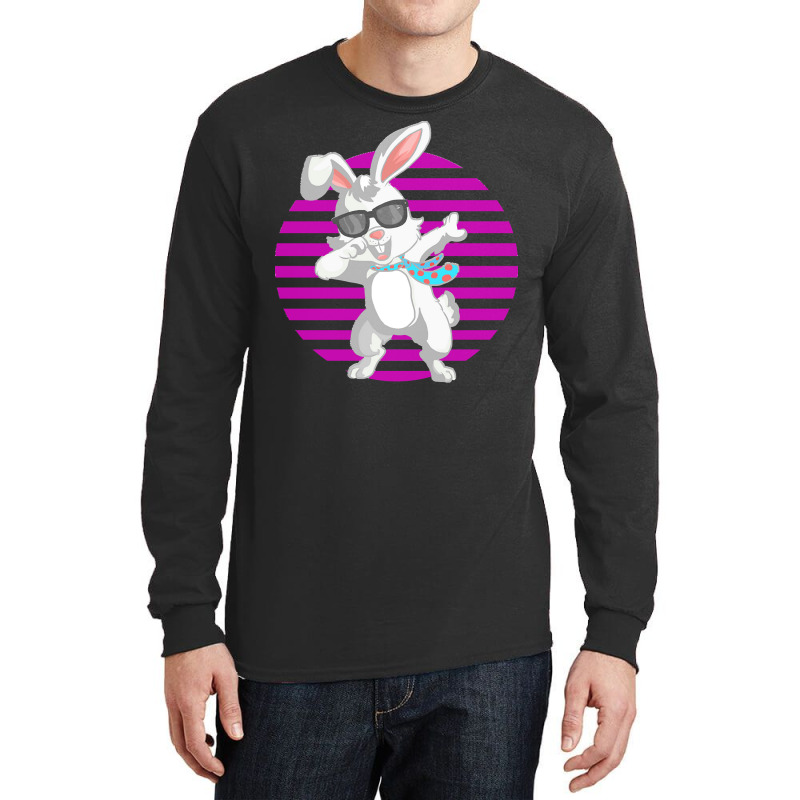 Dabbing Bunny Funny Rabbit T  Shirt Funny Dabbit Dabbing Rabbit Sungla Long Sleeve Shirts | Artistshot