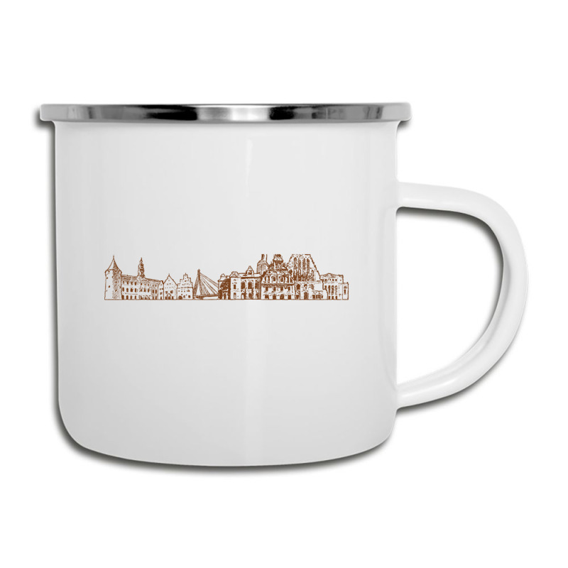 Riga Hand Drawn Skyline Camper Cup | Artistshot