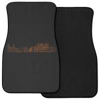 Riga Hand Drawn Skyline Front Car Mat | Artistshot