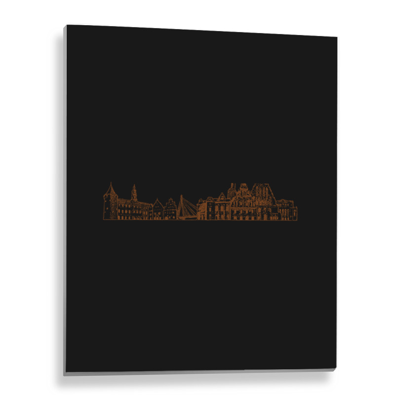 Riga Hand Drawn Skyline Metal Print Vertical | Artistshot