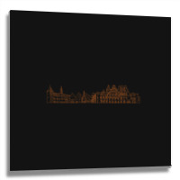 Riga Hand Drawn Skyline Metal Print Square | Artistshot