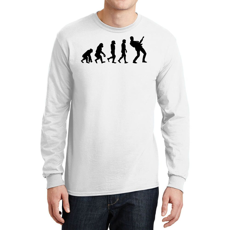 Bass Guitar Player Musician Bassist Evolution Long Sleeve Shirts by Tasteful Tees | Artistshot