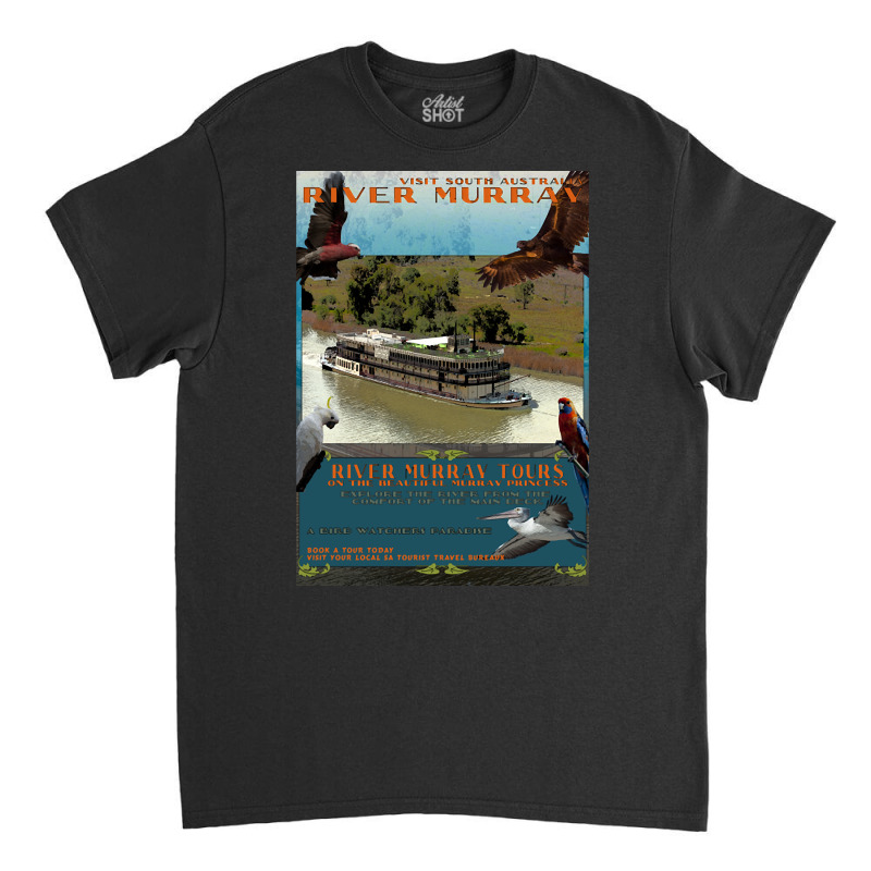 River Murray Retro Travel 01a Classic T-shirt | Artistshot